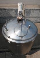 Tank 650 gallon vertical tank, Stainless Steel, 75 PSI @350 F, -20F @75 PSI jacket, 3 HP agitator, conical bottom