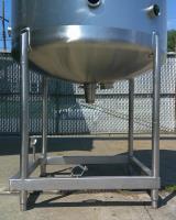 Tank 500 gallon vertical tank, Stainless Steel, dish bottom