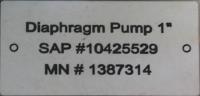 Pump 1 flanged Dayton diaphragm pump, poly